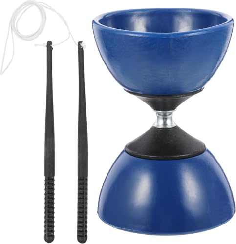 Chinese Yo-Yo Diabolo Juggling Toy with Hand Sticks, Rubber & Plastic, Blue, 4.72 X 3.34 Inches, Fun for Kids and Family