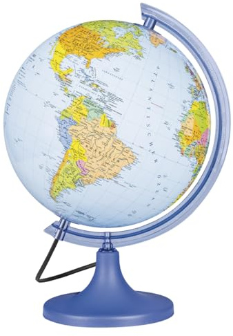 DONAU Globo/Diametro 250 mm/Mappamondo/Mappa Politico/Illuminato/Globo luminoso/Applicazione Multiglobear/Illuminazione a LED