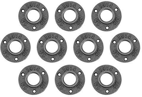 Bride de sol, 10 pièces bride de sol en fonte malléable noire BSP tuyau de raccord fileté Bride murale antique(DN25 1‘’)