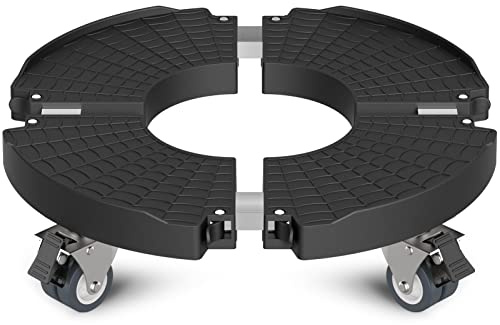 Goovilla Heavy Duty Plant Stand with Wheels, 1Pack Adjustable 15-22 Plant Caddy with Lockable Caster Wheels 440LBS, Rolling Stand/Dolly/Roller for Indoor Outdoor Large Planter, Flower Pot,Black