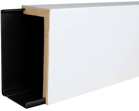 PROVISTON Listello di copertura per tubo di riscaldamento, senza profilo di montaggio, 41 x 141 x 2400 mm, laminato in MDF, bianco, battiscopa da 2,4 metri