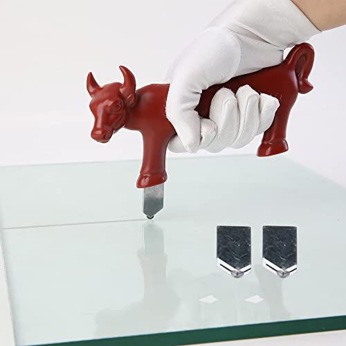 youkzuan Glasschneider Fliesenschneider Wolframkarbid Glasschneidewerkzeug mit 3 Stück Schneidklingen, perfekt für Glas/Fliesen/Spiegel/Mosaik