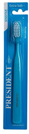 President SPAZZOLINO SENSITIVE per Denti e Gengive Sensibili. Con setole EXTRA MORBIDE. Efficace pulizia delle superfici interdentali. Delicato massaggio lungo il bordo gengivale. Rispetta lo smalto