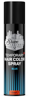 The Shave Factory Temporary Hair Color Spray - Easy and Instant, Colorful Hair Transformation without Permanent Change - Perfect for Parties, Cosplay, and Stylish Makeovers (Blue, 150ML)