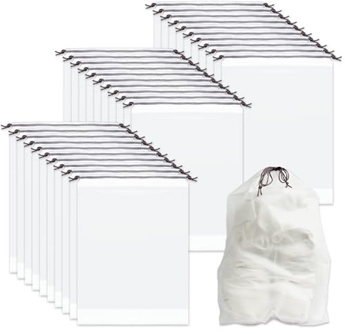 Votoko 30 Stück Schuhbeutel, Reise Schuhtasche, Transparente Schuhsack mit Zugband PE Reisen Gadgets Shoe Bag, Wasserdicht Staubdicht für Reisen Zuhause Multifunktionale Aufbewahrungstasche