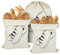 HHXUUAN Brotbeutel Leinen Ungebleicht 3 Stück, 40 x 30cm Wiederverwendbar Leinenbeutel mit Kordelzug Leinen Brotbeutel für Brot, Obst und Gemüse
