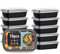 SoftcuteLee Lot de 10 boîtes à repas empilables en plastique avec couvercles - 1 compartiment sans BPA - Passe au micro-ondes, au congélateur et au lave-vaisselle - 800 ml