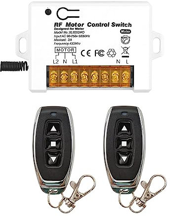 DieseRC Wireless Roller Shutter Remote Control Switch AC 90 V ~ 250 V 3 A Relay Receiver Controller with 2 Transmitters Remote Control Motor Move Forwards and Backwards