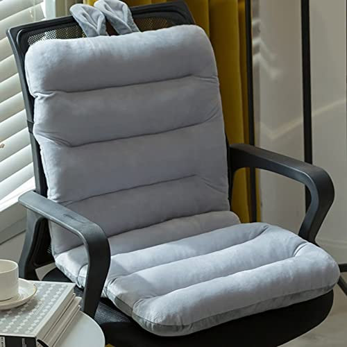 High-Back Chair Cushions for Kitchen, Non-Slip Plush Seat Pads, Crystal Velvet Dining Chair Covers, Gray Upholstered Cushions for Enhanced Comfort