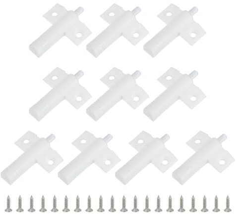 QUARKZMAN Amortisseurs de porte à fermeture amortie, lot de 10 ferme-portes avec 20 vis, pour la rénovation de portes de meubles (placards, blanc.
