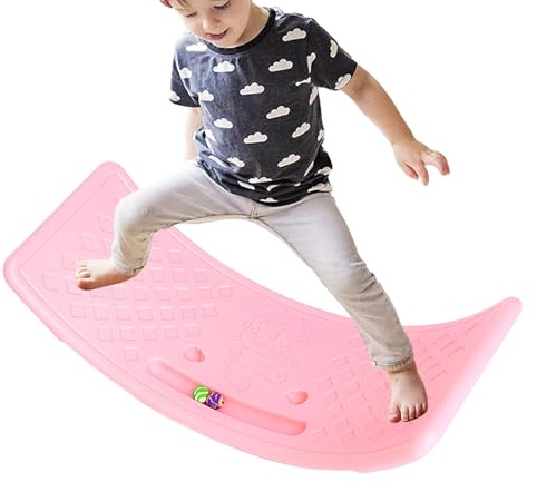 Tktouci Tabla de equilibrio para niños, tabla basculante para niños | Tablero de entrenamiento curvo Juguete de aprendizaje sensorial,Entrenador de ejercicios para y niñas, tablero de práctica
