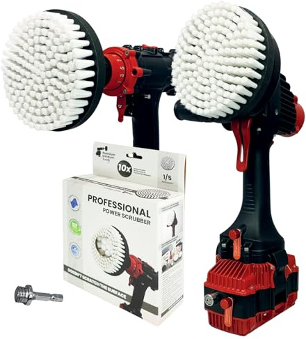 Kornely Brosse de perçage professionnelle 2 en 1 pour perceuse et meuleuse d'angle extra douce 15 cm Blanc | Brosse de nettoyage anti-rayures pour tapis, tapisserie, sièges en cuir, verre, meubles et