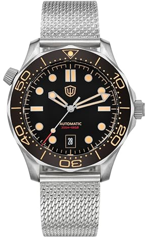 Tactical Frog Watchdives WD007 Sea Ghost NTTD Men's Diving Watch, 39/42mm Domed Sapphire Crystal Titanium/316L Steel Case Waterproof 200M