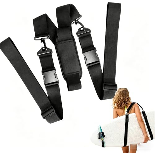 Correa Transporte Tabla Surf,Ajustable Correa de Hombro,Correa de Tabla de Surf,Correa de Transporte de Kayak,Correa Transporte Paddle Surf para Tabla de Surf, Stand Up Paddle, Canoa, Longboard