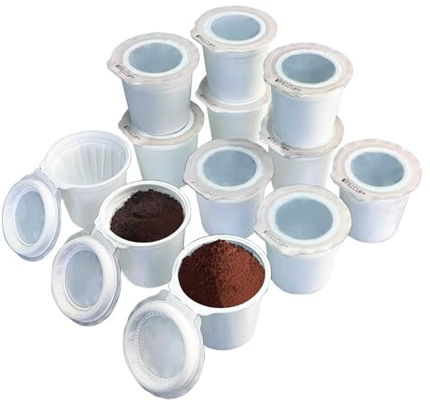 12 iFillCup Fillable K Cups - Ultrafine Filter for Sediment-Free Brew, Universal K Cup Brewer Compatibility, DeepBrew Filter Holds 50% More Coffee for Insanely Rich Brews (White)