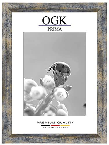 Online-GalleryKing Cornice Foto 50 x 100 cm Cornice per Poster Puzzle Collage di Foto Colore Blu Argento Oro in Vetro antiriflesso e Cornice in MDF da 35 mm