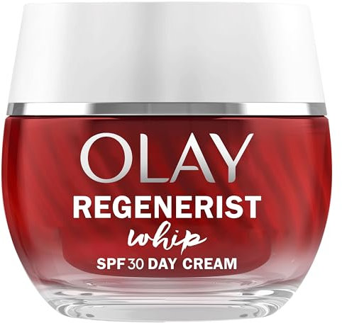 Olay Regenerist Whip Crema Facial De Día Ligera con SPF 30 Y Acabado Mate, Con Vitamina B3 & Niacinamida, Hidrata Durante 24H, 50ml