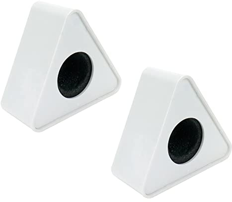 Dahszhi 2Pcs Triangular Microphone Stands,Microphone Triangular Interview Logo Flag Station,White