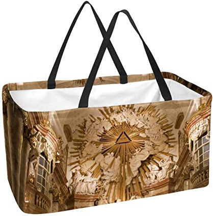 Wiederverwendbarer Einkaufskorb Karl-Boromeo-Kirche Tragbare Faltbare Picknick-Einkaufstüten Wäschekorb Einkaufstasche