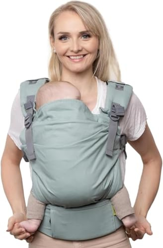 Boba X Baby Carrier - Newborn to Toddler Adjustable, 2-in-1 Convertible Front and Backpack Carrier 7 to 45 lbs, Ergonomic Baby Carrier with Crossable Straps (Sea Mist)