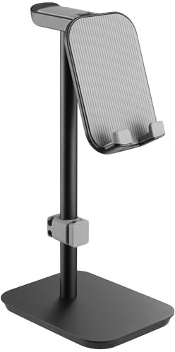 RICOO Soporte de Auriculares Premium de Modelo HH013 de Aluminio y Silicona, Soporte de Auriculares Ajustable para Juegos y Oficina, Compatible con Todas Las Marcas, 86 x 120 x 248 mm