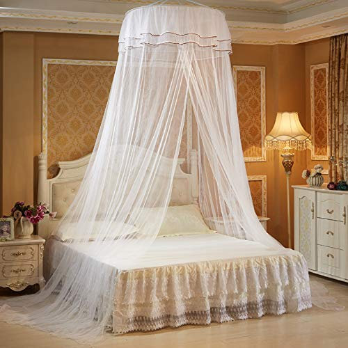 Voici et Voila Betthimmel Mädchen Moskitonetz Bett Einzelbett Doppelbett Mädchen Mosquito Net Bett Moskitonetz Baby Baldachin Weiß Dekor Kinderzimmer Teenager