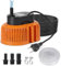 EFUTURETIME Tauchpumpe Klein 75W Schmutzwasser Pumpe 2500 L/H kein Integriert Schwimmerschalter, Schmutzwasserpumpe mit 7.2M Kabel, 3 verschiedene Adapter, 5M Schlauch, 2 Schellen (Orange)