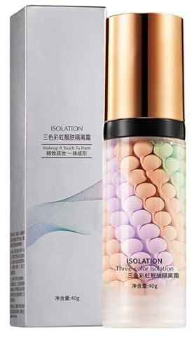 Drei Farben Concealer Primer Makeup, Facial Color Corrector Foundation, Gesicht Isolationscreme, Langanhaltendes Make-Up, Feuchtigkeitsspendendes, Hellt den Hautton auf (1 pc, 1)