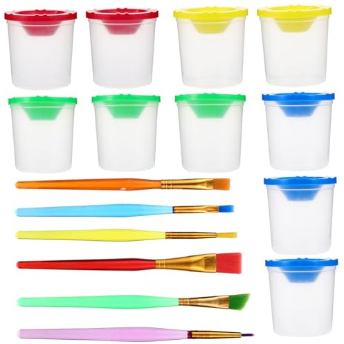 DOITOOL 16pezzi Bicchieri Per Lavaggio Accessori Per Pittura Articoli Per Feste Artistiche Pennelli Per Adatti Ragazzo Ragazza Ragazza e Adulti