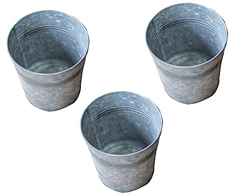 Milisten 3 pièces Lot de Seaux Vintage pour Plantes Pots à Fleurs Décoratifs Résistants pour Intérieur et Extérieur Jardinières Compactes pour Bureau et Jardin
