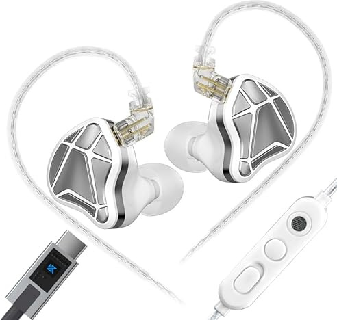 KZ AXAS Cuffie In Ear Gaming, In Ear Monitor per FPS Gamers, Auricolari HIFI con Microfono, adatte sia per il gaming che per la musica, 4 EQ Modes, Cuffie IEM con Cavo OFC Staccabile 2Pin