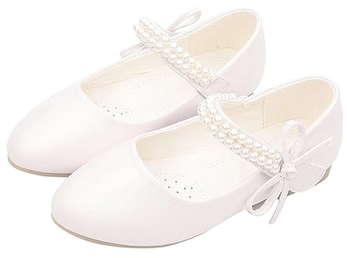 Mary Jane Ballerines plates pour fille - Ballerines plates - Chaussures de princesse - Chaussures de communion - Chaussures plates - Chaussures plates - Semelle antidérapante - Chaussures pour enfants