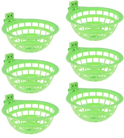 HOMSFOU 6 Pezzi Nidi per Uccelli in Plastica Resistente, Ciotole da Nidificazione per Piccoli e Medi Uccelli, Nido Appeso per Gabbie, per Riproduzione e Schiusa in Uso Domestico