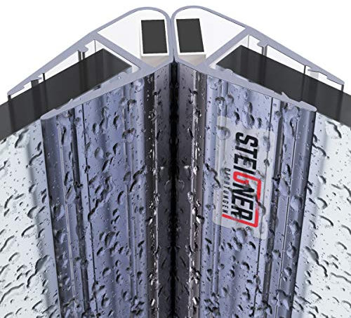 STEIGNER Junta de Ducha, Junta de Sellado, 190 cm, Espesor del Vidrio 6/7/8 mm, junta magnética 90 grados, UKM04, 2 piezas