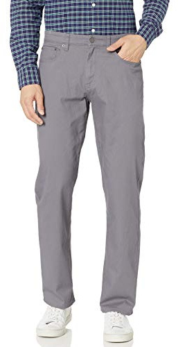 Amazon Essentials Men's Standard Relaxed-Fit 5-Pocket Stretch Twill Pant, Dark Grey 40W x 30L