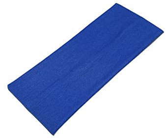 WESTEND CHOICE Fascia per capelli da 9 cm di larghezza, morbida, in tinta unita, elastica, unisex, per donne e uomini, palestra, yoga (blu reale)