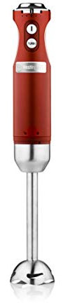 Westinghouse Retro Hand Blender - 600W Handheld Stick Blender for Kitchen - Stainless Steel Electric Soup Blender - Food Mixer with Various Speeds and Turbo Setting - Red