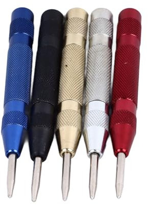 5Pcs Automatic Center Punch, Spring Loaded Center Punch, Center Hole Punch for Metal Wood Plastic Glass Marble