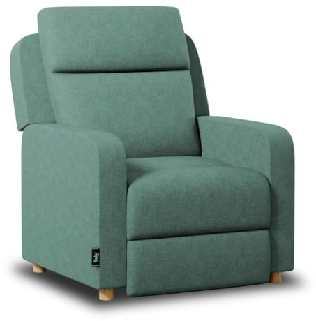 Nalui - Poltrona Relax One Fabric (77x87x95cm) con Apertura Push Manuale e Struttura Rinforzata. Poltrona Reclinabile 160º Rivestita in Tessuto | Verde