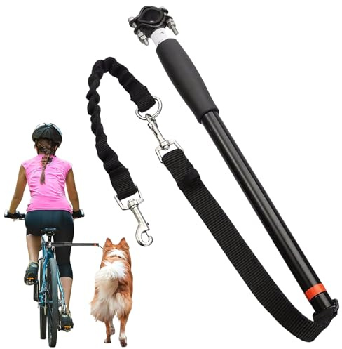 Guinzaglio per bicicletta per cani, mani libere, guinzaglio per cani con molla e distanziatore, facile da installare e smontare, guinzaglio per cani per corsa, jogging, escursionismo
