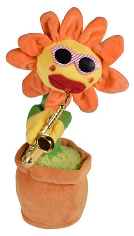 Dancing Sunflower Toy, Electric Dancing Music Singing Toy, Soft Plush Flower Pot Decor, Plush Stuffed Saxophone Singing Electric Sun Flower, Party Favor for Babies, Kids, and Adults