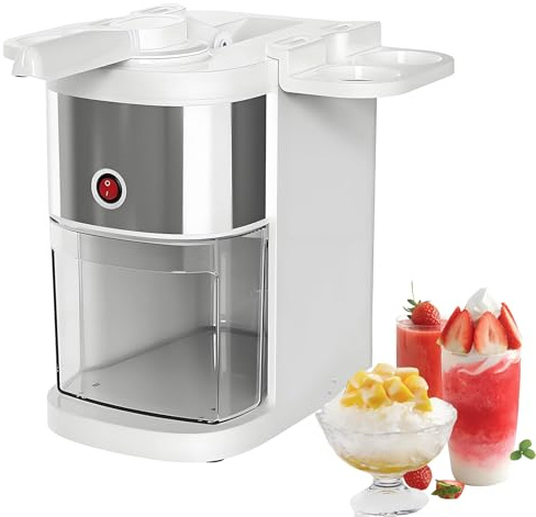 RKXKJ Tritaghiaccio Professionale, Macchina per Granita da 200 W, con Lame in Acciaio Inox, Alta Efficienza 80 kg/h, capacità 2,5 L, per Granite E Bevande Ghiacciate
