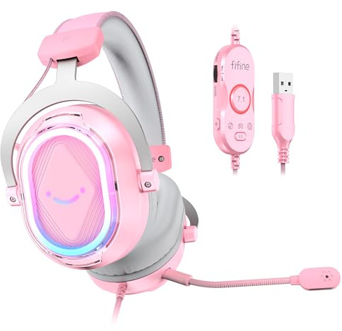 FIFINE AmpliGame H13P Wired RGB Gaming Headset for PC, Mac, PS4, PS5