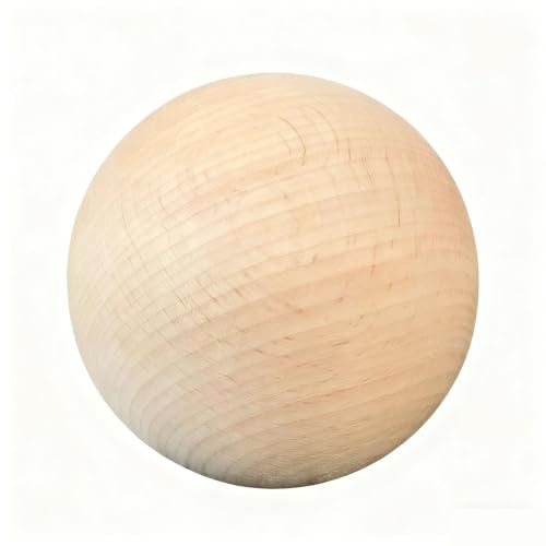 VOLWCO Palla di Legno Massiccio Naturale da Sfera Tonda Non Finita,Superficie Liscia,Senza Foro,per Artigianato Creativo DIY Decorazioni Giocattoli e Accessori(Size:12cm（1pcs）)