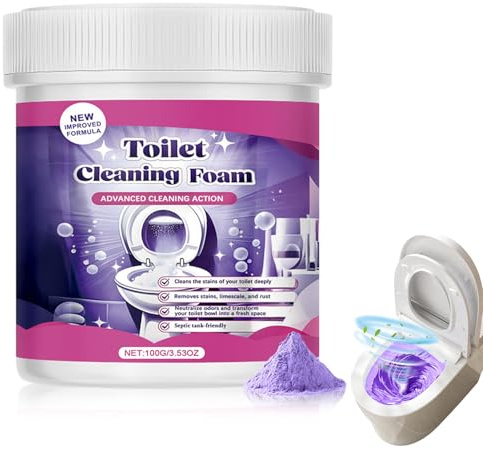 Detergente per WC extra forte, 100 g, 2026, detergente per WC in schiuma, per la rimozione del calcare, per WC, lucentezza e profumo fresco, senza contatto