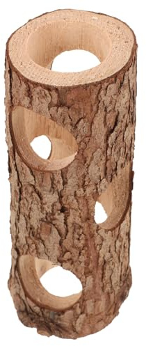 DOITOOL Tunnel en Bois Sûr pour Petits Animaux, Maison et Cachette pour Cobayes, Abri Supplémentaire et Décompression, Forme Tunnel, Adapté pour Cage et Rats