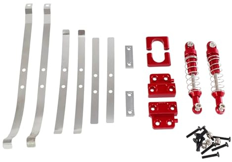 Rc Chassis For MN For MN82 LC79 1/12 Metal Rear Axle Fixing Rear Shock Absorber For Spring Steel Plate RC Car Accessories Upgrades Replacement(Red)