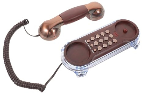 IDEANATEGRATE Vintage Fast Telefon med Synlig Ringsignal Volymkontroll och Återuppringningsfunktion Trådbunden Design för Skrivbord och Väggmontering för och Hem