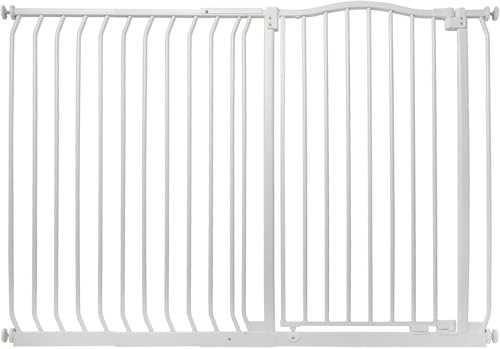 Bettacare Extra Tall Curved Top Hundgrind, 134cm - 143cm, Mattvit, Extra Höjd 100cm, Tryckmontering Husdjursgrind för Hund och Valp, Husdjursbarriär för Hund, Enkel Installation