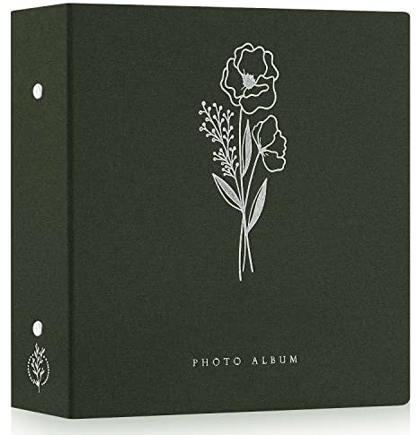 Lanpn Fotoalbum 10x15 1000, Extra Großes XXL Leinen Einstecken Einsteckalbum für Hoch und Querformat Fotos Bilder Grün